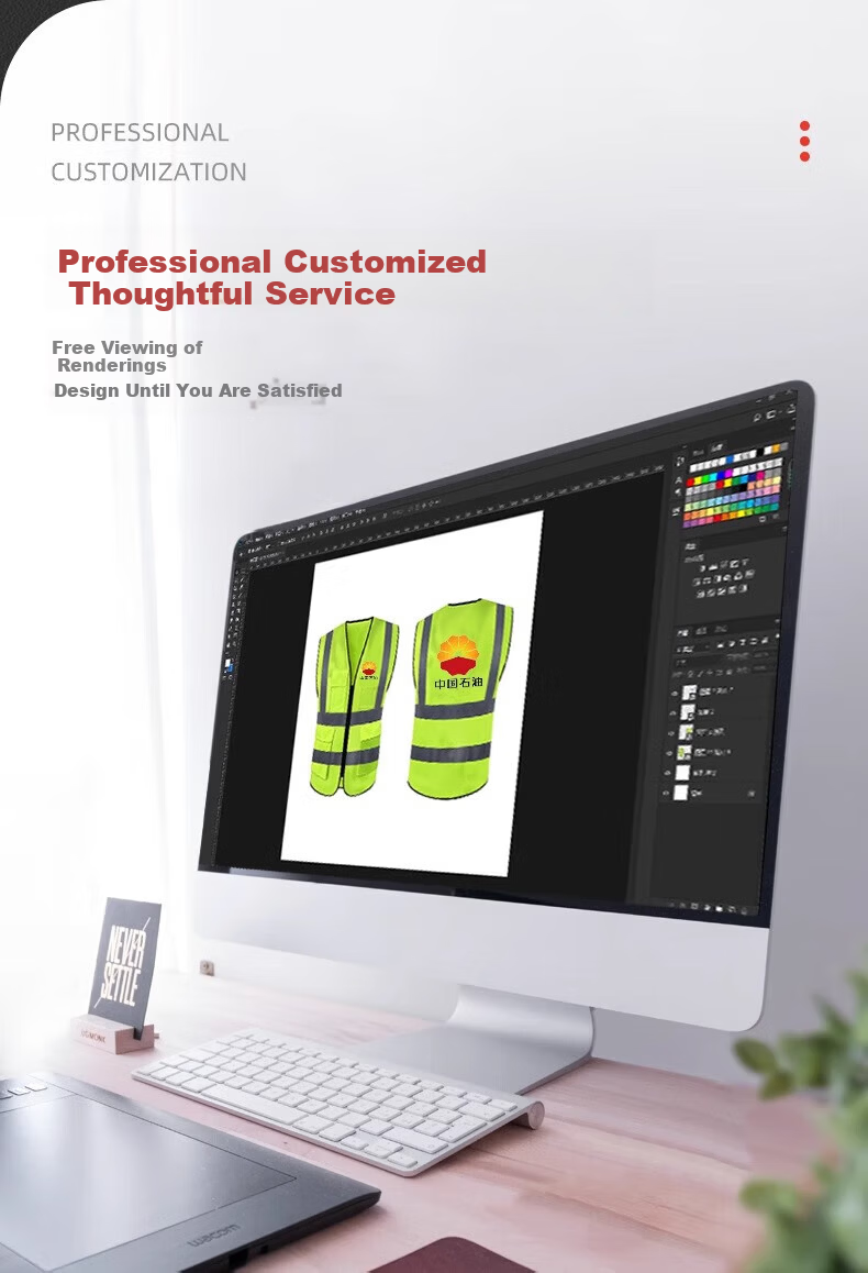 George Barton Reflective Vest Construction Safety Vest Traffic Engineering Breathable Inspection Reflective Workwear Multi-Pocket Fluorescent Yellow 3XL【Beijing Warehouse Next Day Delivery】Same Day Sh 5