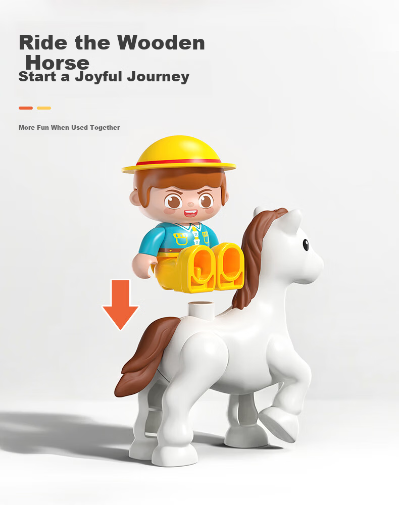 FEELO Compatible LEGO Large Building Blocks Children's Assembly Toy Carousel Y42036 Birthday Gift for Boys and Girls 4