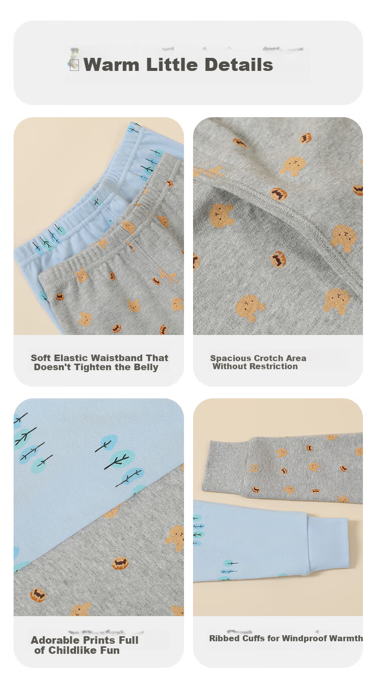 Hodohome Kids Girls Cotton Thermal Antibacterial Warm Pants Mid-Large Children Cotton Fleece Sleepwear 172 130 11