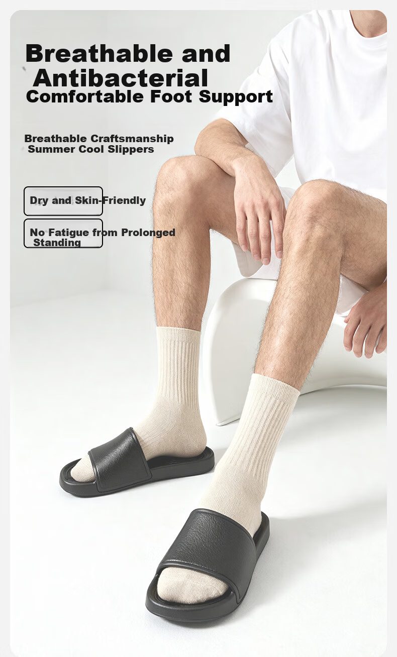 HIPANDA Bath Non-Slip Slippers EVA Soft Sole Home Indoor Outdoor Casual Lightweight Trendy Off-White Size 38-39 1
