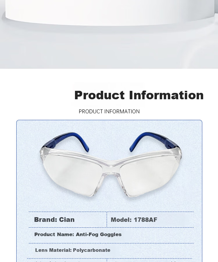 VIAN Protective Goggles Windproof Dustproof Anti-Fog Safety Glasses for Men and Women Electric Vehicle Riding 1788AF 1