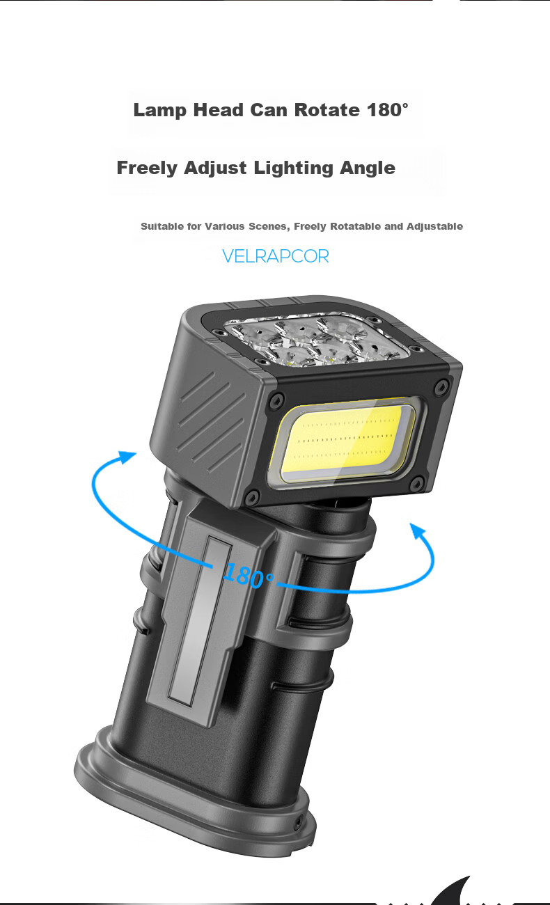 SmileShark GZ-5128 Magnetic LED Flashlight Work Light Automotive Repair High Brightness Rechargeable Long Battery Life Emergency Lamp 5