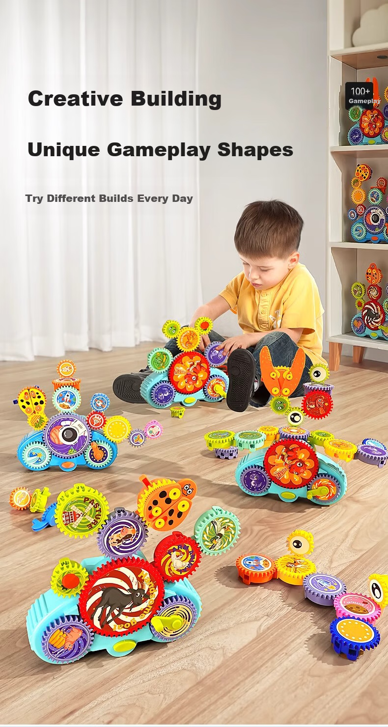 TAOTAOTIANCAI Versatile Electric Gear Building Blocks DIY Educational Toy for Boys, Assembly for Ages 3-6, Birthday Gift, Creative 7