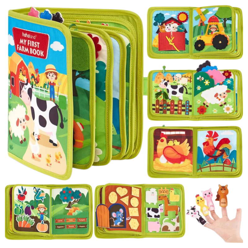 Besnemon Montessori Tear-Resistant Baby Teething Cloth Book 6-12 Months Washable Quiet Early Education Gift