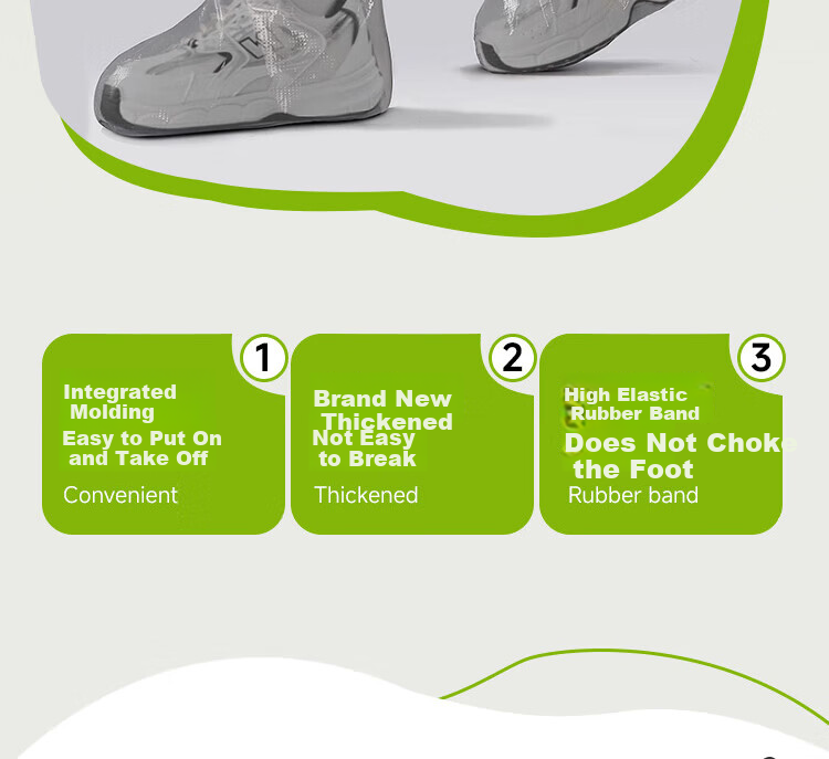 BWNK Waterproof Rain Shoe Covers Thickened Wear-Resistant Rain Boots for Men and Women 12-Pack 1