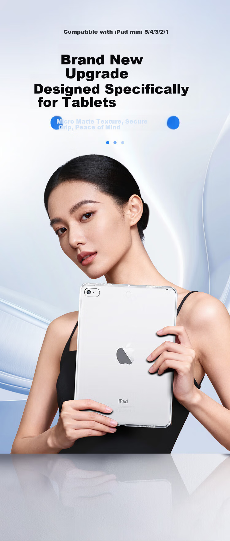 Coolerfun Compatible iPad Mini 5/4/3/2/1 Case 7.9 Inch 2019 Tablet Silicone Cover Lightweight Shockproof TPU Transparent Soft Case 1