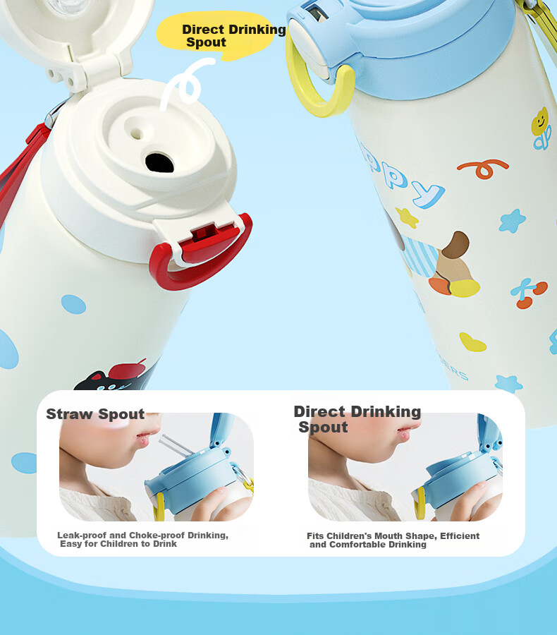 HAERS Children's Insulated Cup, 316 Stainless Steel, Stylish Design, Kids Water Bottle, School-Specific Single Cup Model, 470ml 9