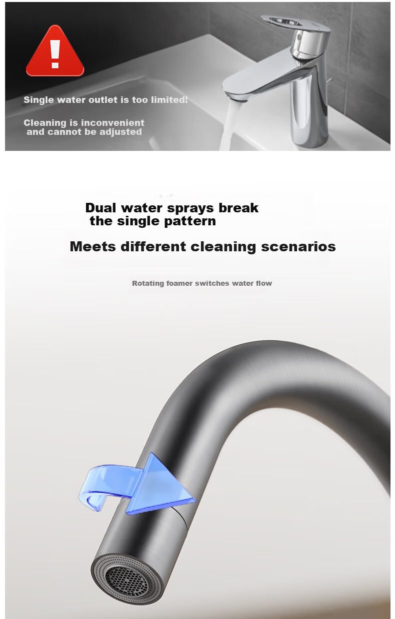 JOMOO Kitchen Faucet Sink Spray Gray Dishwashing Basin Kitchen and Bathroom Sink Hot and Cold Water Faucet 33080-506/HBS1-Z 6