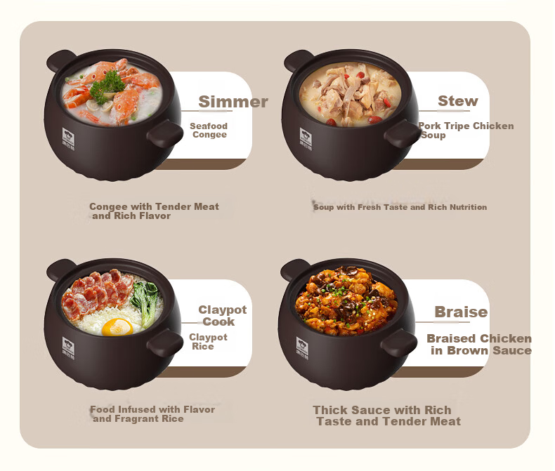 KOBACH 2.5L Ceramic Clay Pot for Home Cooking, Stewing Soup, Meat, Rice, Porridge, and Herbal Medicine Cooking 16