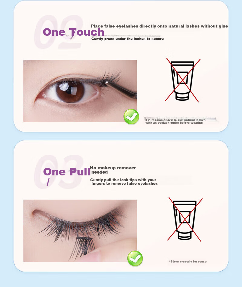 Mingba Self-Adhesive False Eyelashes Natural Fox Style Sunflower Lazy Trilogy Cat Elf 36 Pairs/Box 10