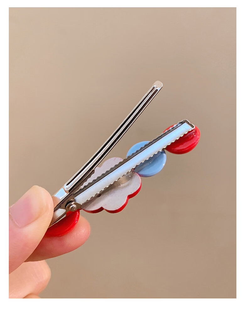 Baishang Yite Rock Sugar Hawthorn Flower Hair Clips 1 Pair Women's Sweet Side Hair Clips Front Bang Hairpin Hair Accessories 4