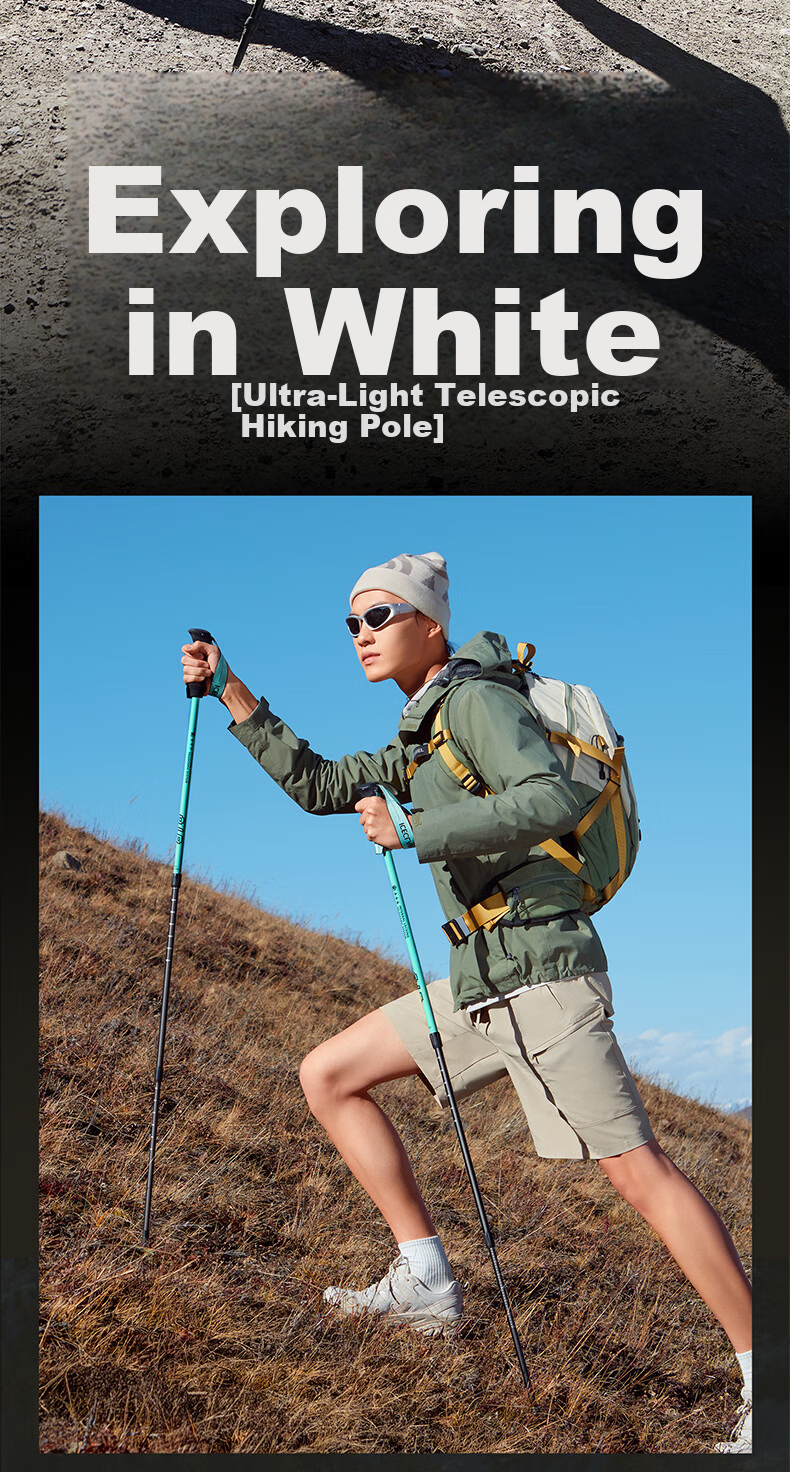 Tuteng Outdoor Hiking Pole Multifunctional Telescopic Walking Stick Ultra-Light Self-Defense Cane Mountain Climbing Staff Professional Trekking Gear 4