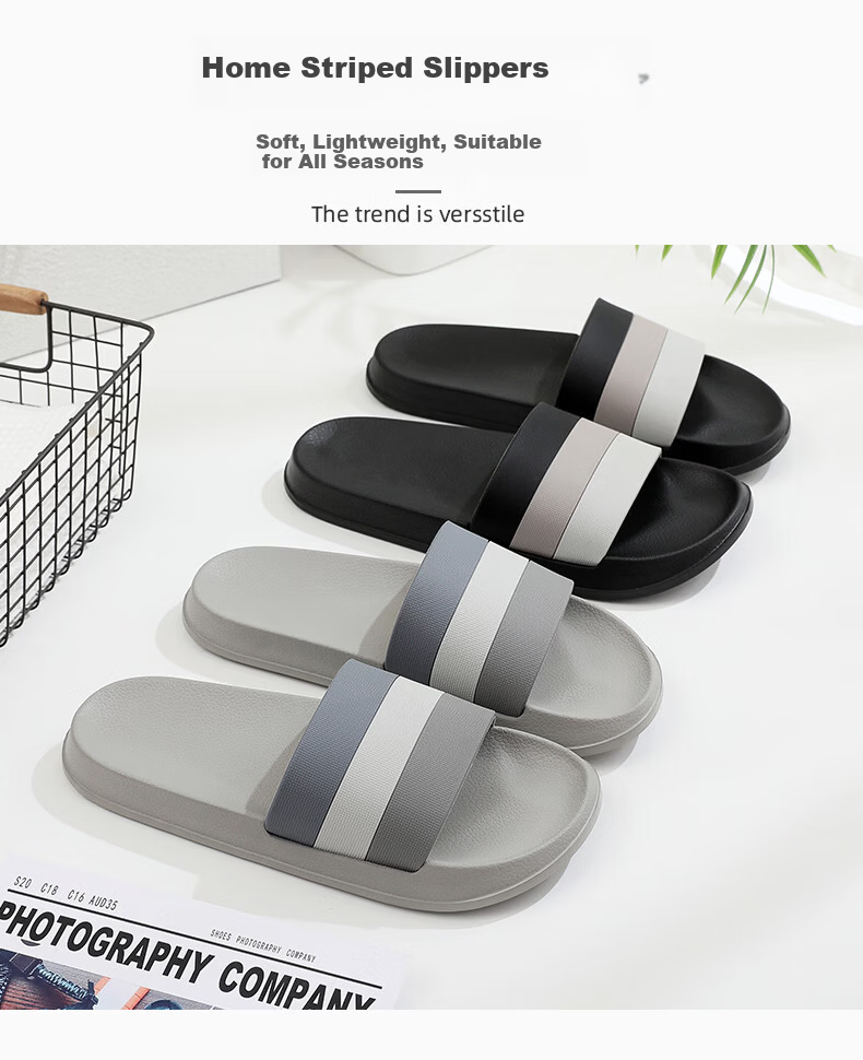 Ganmai Men's Summer Indoor Bathroom Non-Slip EVA Slippers Grey Size 43-44 1