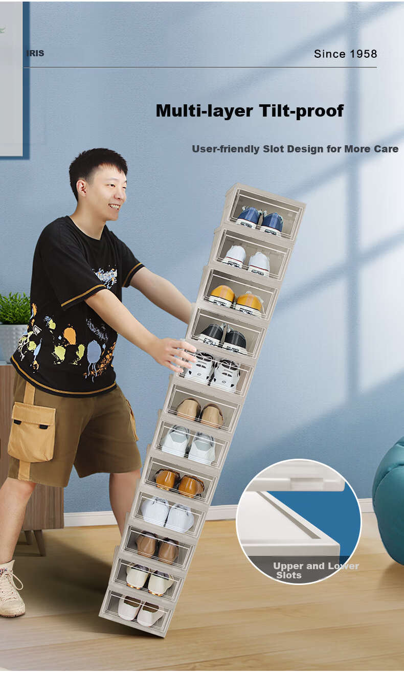 Iris Transparent Thickened Large Shoe Storage Box Shoe Rack Shoe Organizer Storage Cabinet Simple Shoe Cabinet Alice Storage Box 8