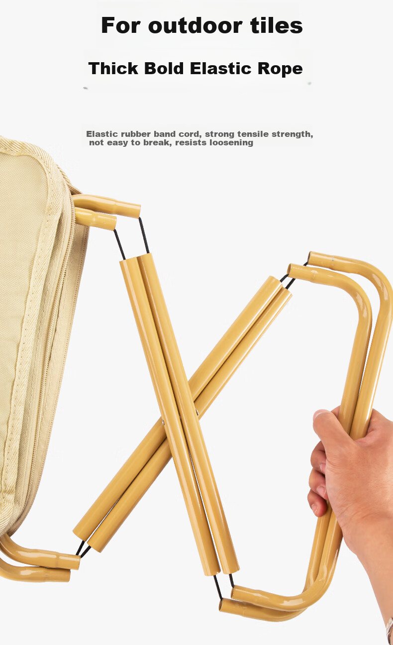 Grsaed Outdoor Folding Stool Portable Small Stool Storage Handbag Fishing Chair Pocket Folding Cartoon Dog Beige 15
