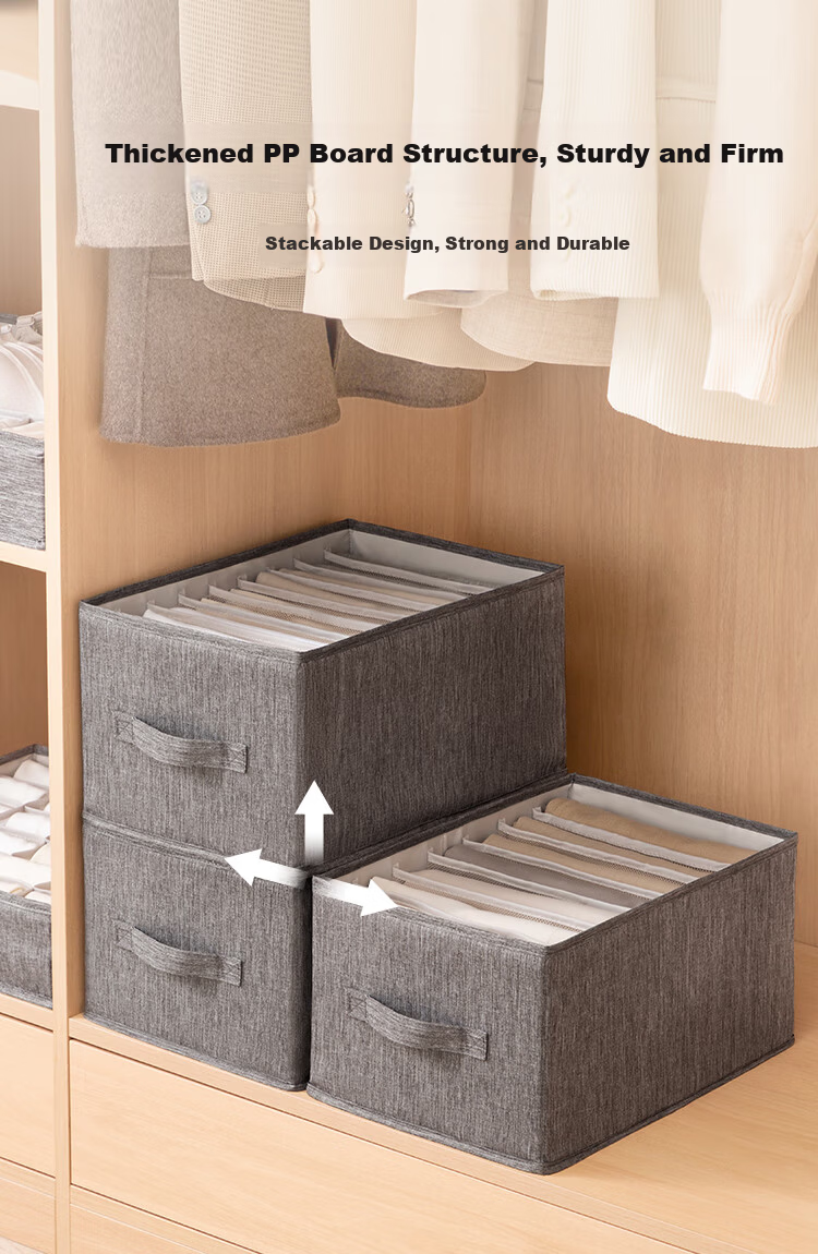 Left Corner Foldable Fabric Clothes Storage Box Large Capacity Storage Bin for Home Dormitory - Light Gray 2