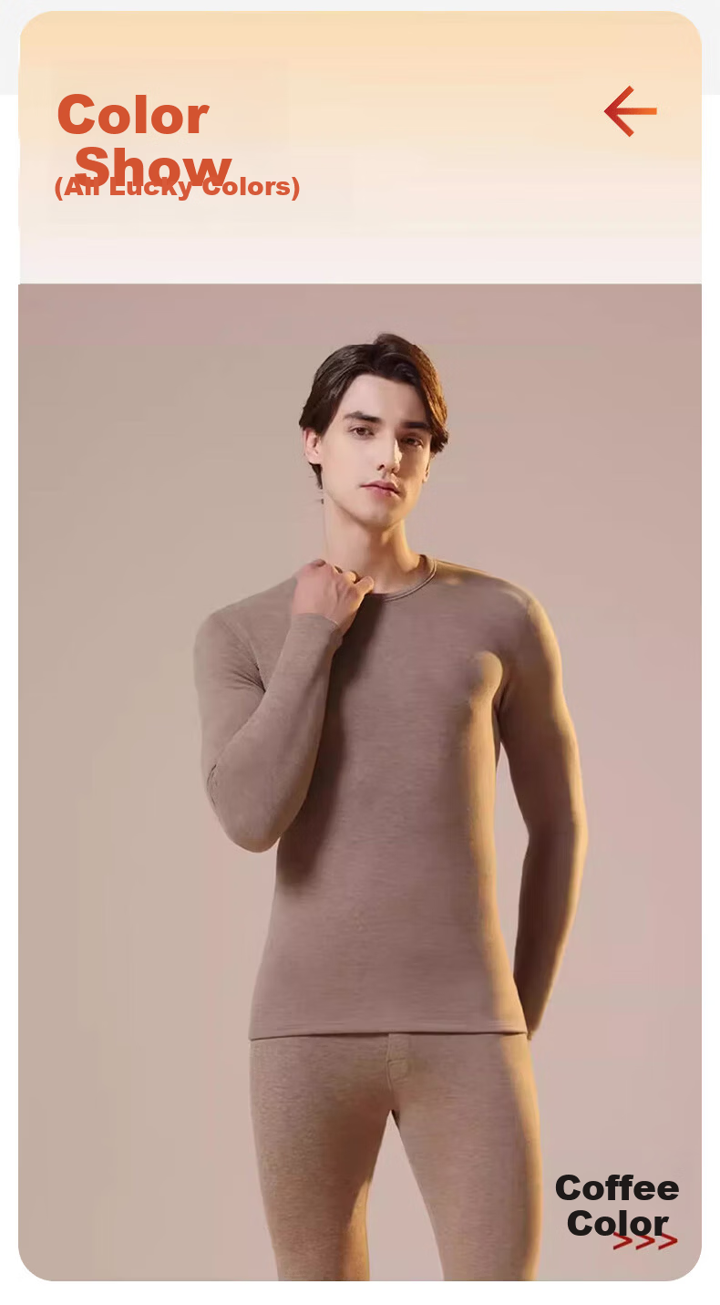 LangSha Men's Autumn Shirt 25 Fall/Winter New Wool Silk 10A Antibacterial Crew Neck Thermal Base Layer Shirt 18
