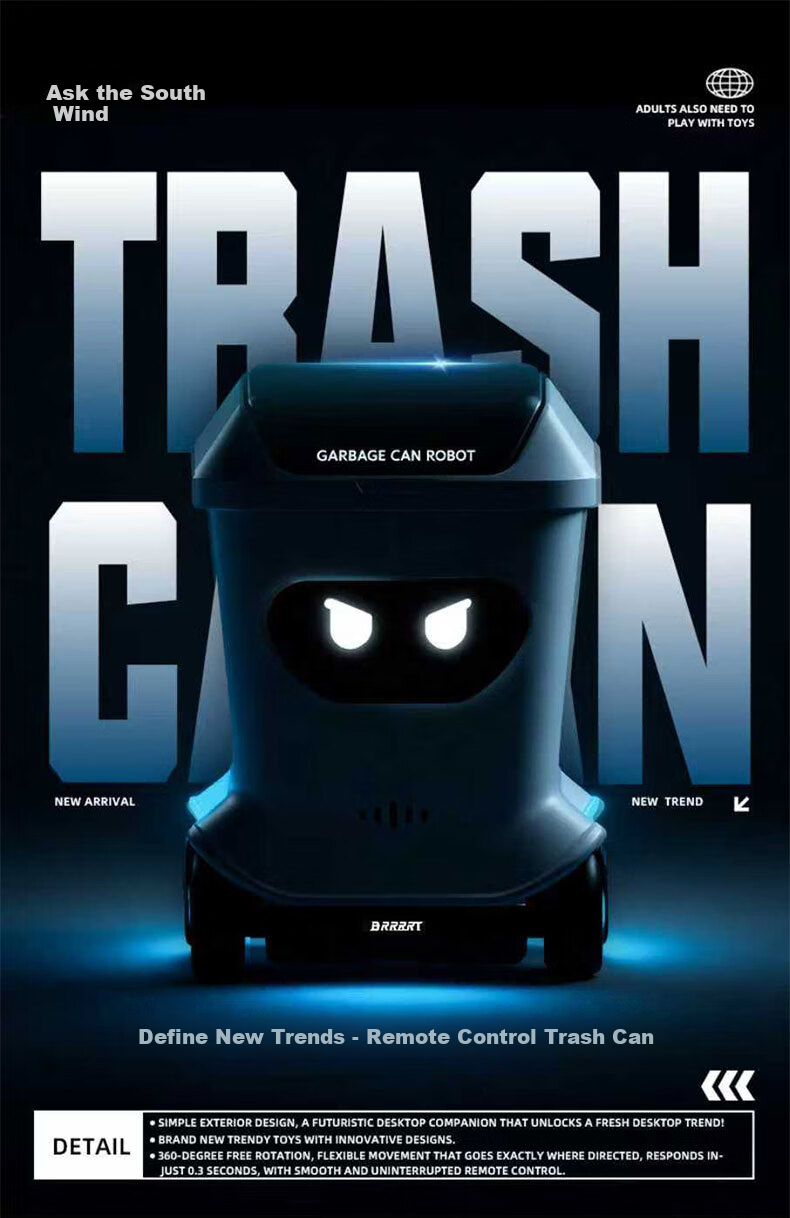 Wen Nan Feng Full-Scale Mini Remote Control Trash Can Small Electric Creative Trendy Toy Children's Toy Boy Birthday Gift for Boys 1