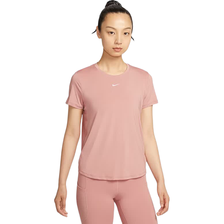 NIKE Women's Short-Sleeve T-Shirt, Knitted Collarless, Sporty Casual, Slim Fit FN2799-685 Red XL