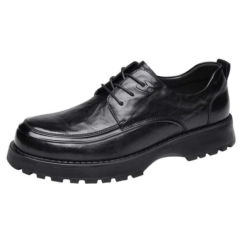 JD Jingzao First Layer Cowhide Men's Gift Spring Summer Business Casual Formal Hand-Grain Wrinkled Casual Leather Shoes 26 New Model Size 40