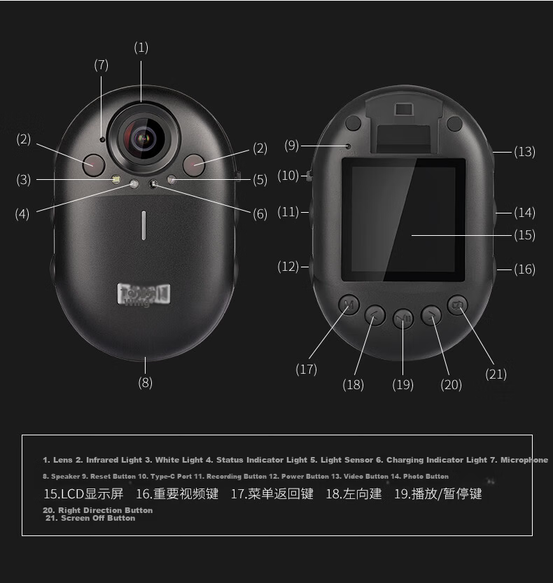 Fayi V1 Law Enforcement Recorder HD Portable Evidence Collection Life Recording Short Video Shooting 10-Hour Battery 32GB Version 12
