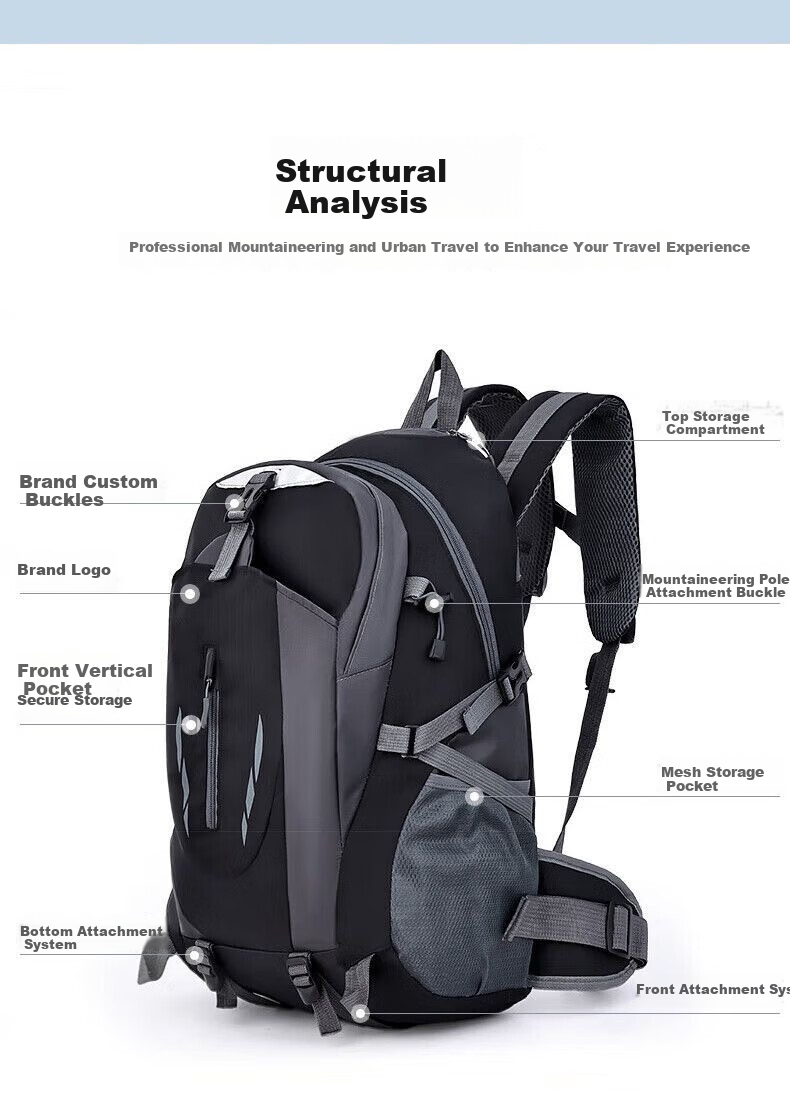 JEEP Outdoor Hiking Backpack Professional Multifunctional Sports Bag Large Capacity Lightweight Water-Resistant Travel Bag for Men 11