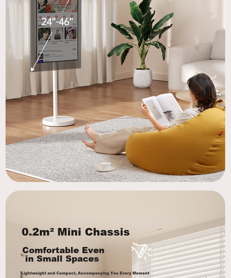 Enlip TV Mobile Stand 360° Rotatable Vertical and Horizontal Screen Friend Machine Stand 24-46 Inch Monitor Stand Movable Floor Cart Live Streaming Projection Mount Universal 11