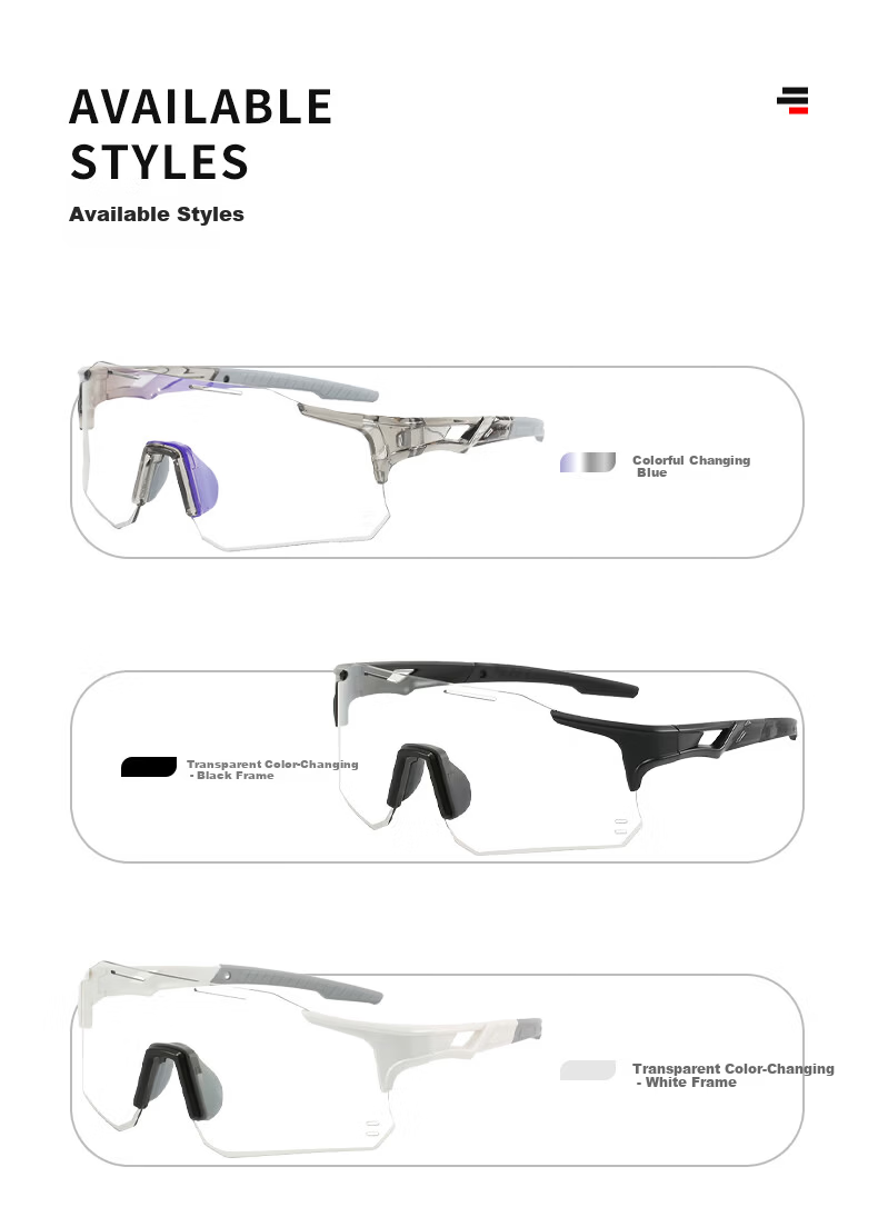 Peak Cycling Glasses Unisex Day and Night Photochromic Outdoor Riding Mountaineering Windproof Goggles Color-Changing Gray Frame 3