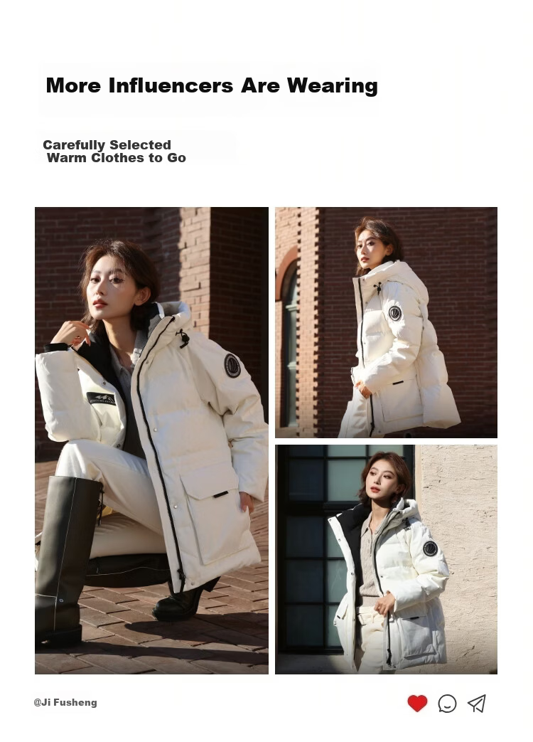 Bosideng Off-Season Women's Thickened 90% Goose Down Hooded Fashion Versatile Casual Jacket 20