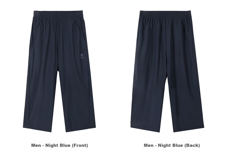 CAMEL Original Yarn Sun Protection Sports Pants Men Cooling Quick-Dry Knit Capri Pants C16BAYL6015 Phantom Black XXL 8