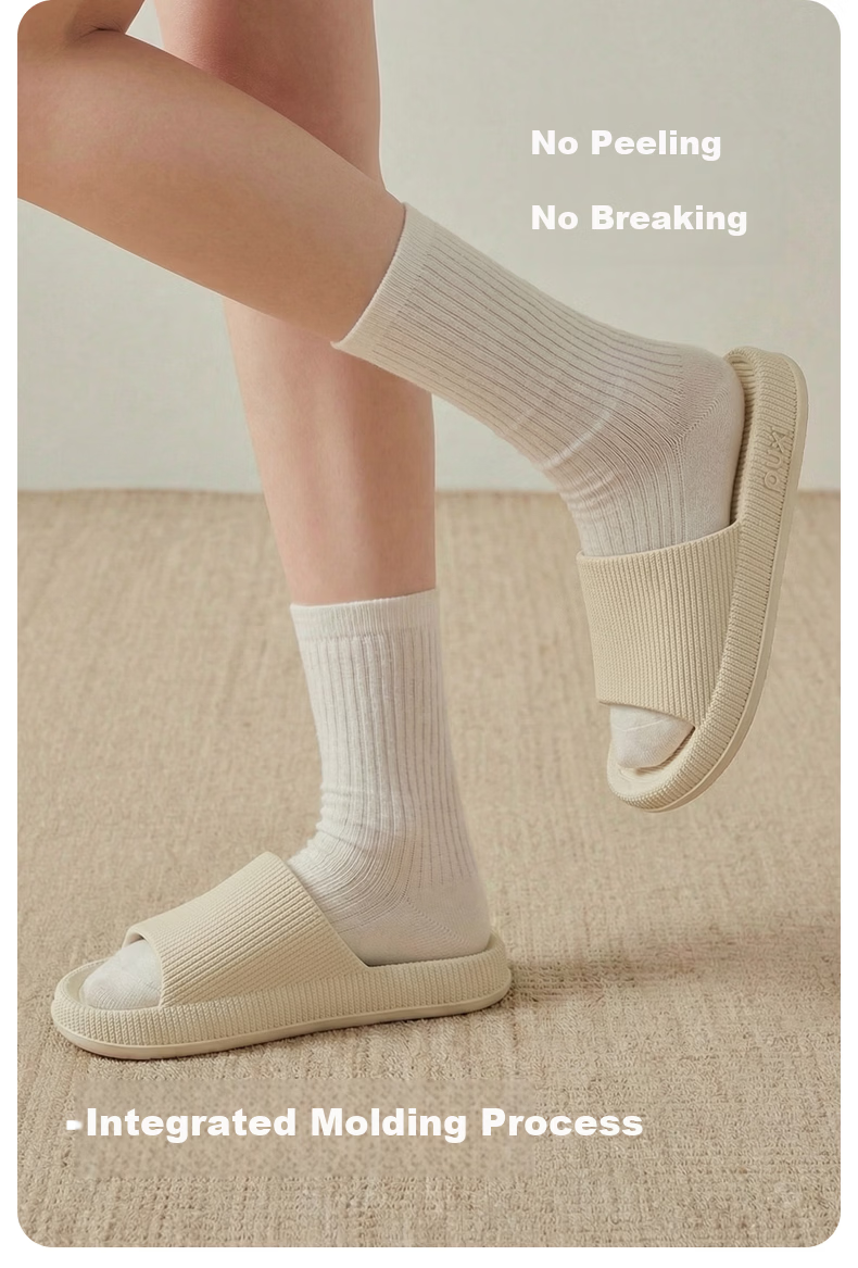 Puxi 2026 New EVA Women's Home Bathroom Slippers Light Sand Color Size 37-38 5