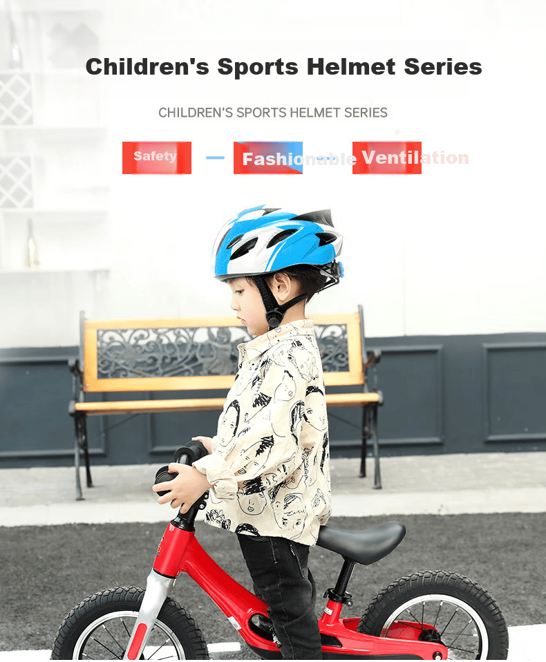 Haolebao Kids Bicycle Helmet Integrated Adjustable Riding Helmet Cool Blue Black 1