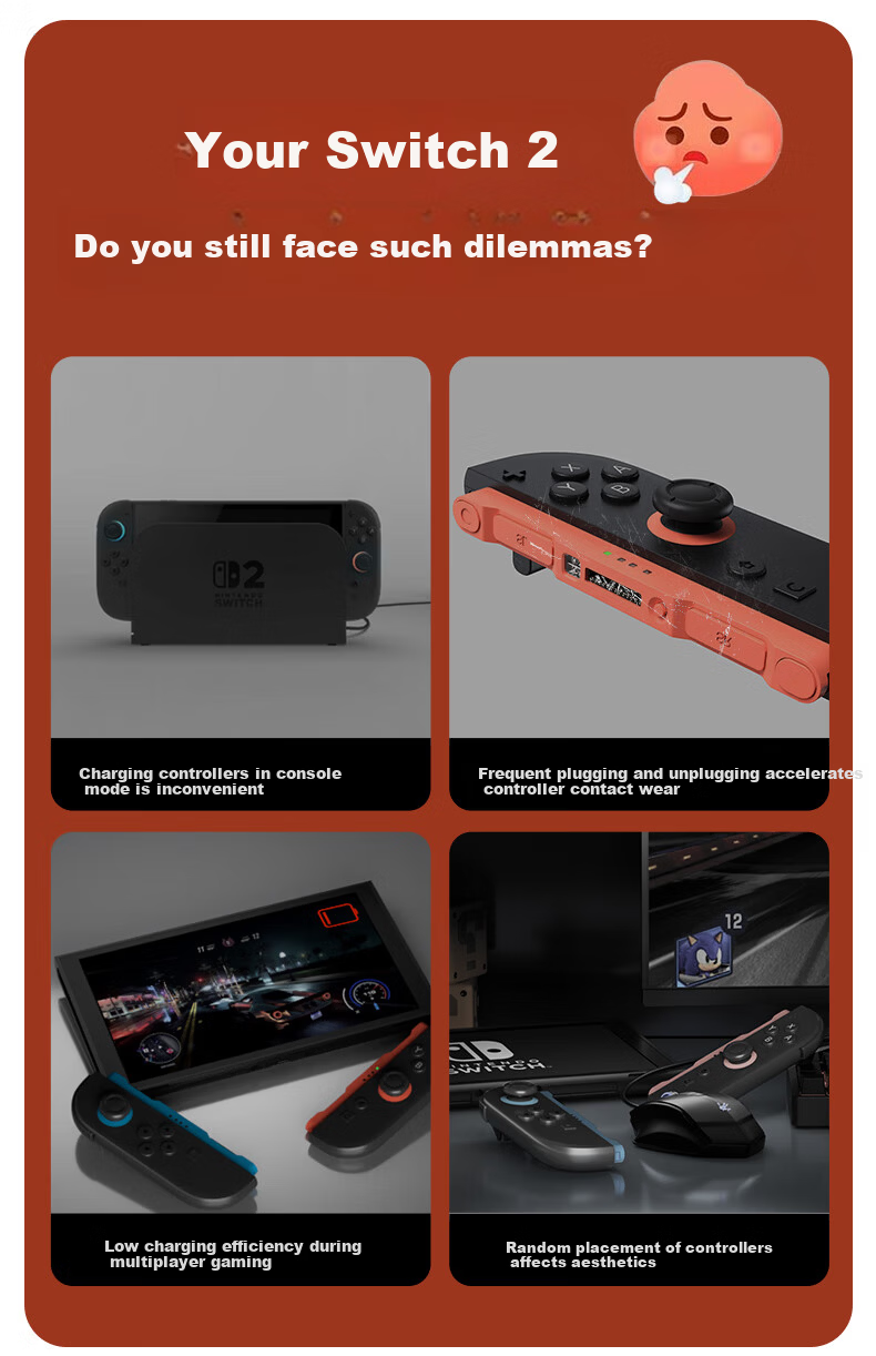 NEWDERY Nintendo Switch 2 Screen Casting Cable Portable Dock NS Expansion Dock Converter TV Connection Cable OLED Video Adapter 2nd Generation Gaming Handheld Accessory 1