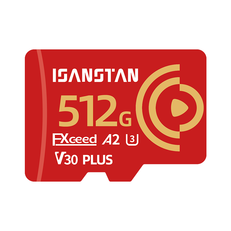 ISANSTAN 512GB Storage Card for DJI Pocket 3/4 High-Speed Memory Card for Action 6/5 Pro Sports Camera 4K Recording TF Card U3 V30 Grade