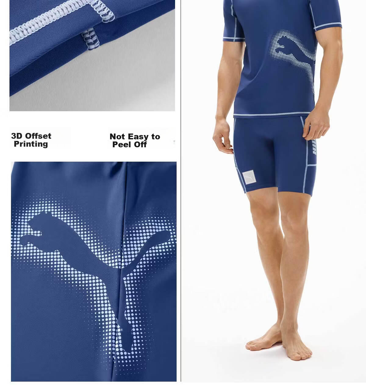 PUMA Men's Short Sleeve Swimwear UV Protection High Elastic Breathable Professional Training Slim Fit Cooling Short Sleeve Swimsuit 16