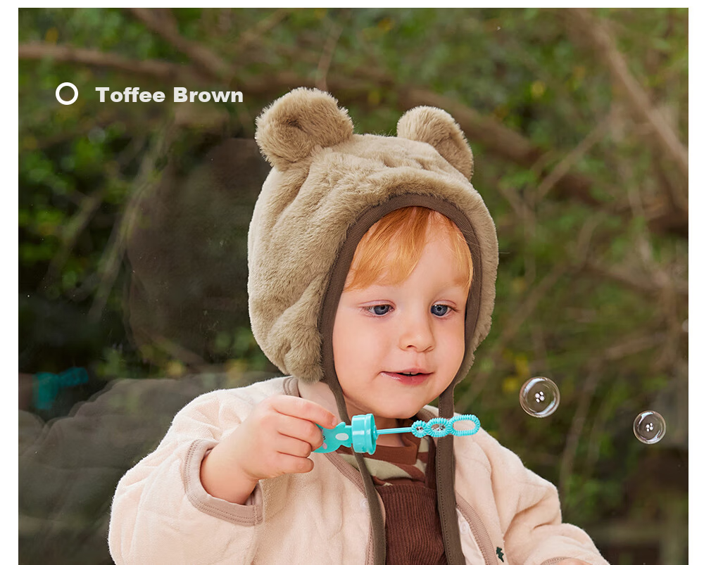 Beitais Baby Hat Autumn Winter Thickened Fleece Windproof Warm Plush Ear Protection Hat for Boys and Girls 21