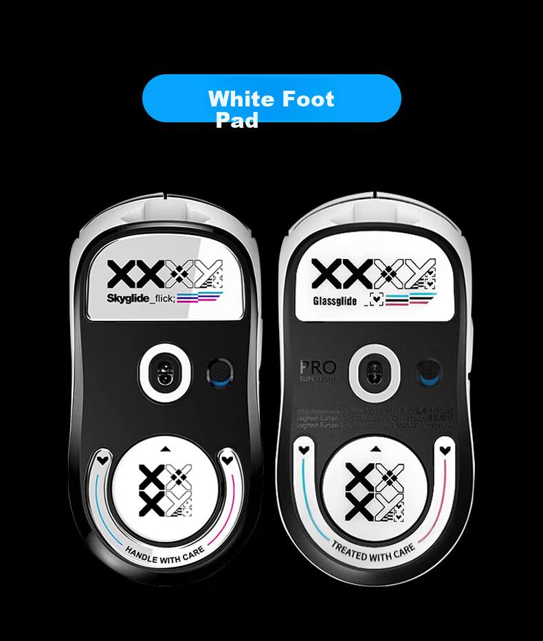AKNK GPW Eagle Eye/GPW 3rd Gen/2nd Gen/GPW Snow Leopard Logitech Mouse Feet, GPW Glass Mouse Feet, Curved Edge Scratch-Resistant Durable GPW 2nd Gen [Black Print] 6