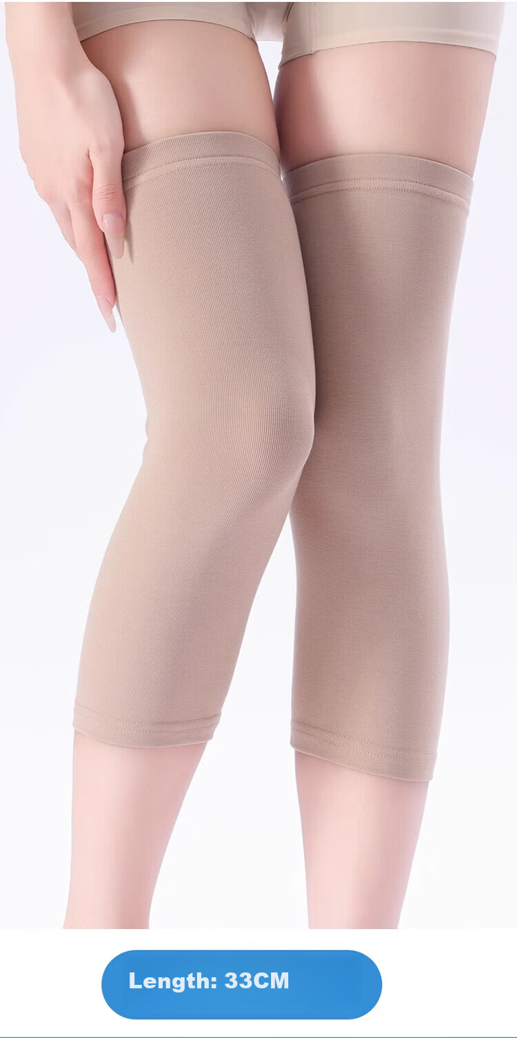 LAC Modal Knee Brace Summer Air Conditioning Room Warmth Old Cold Legs Sports Knee Support Beige 33cm/XL for Men and Women Elderly 5