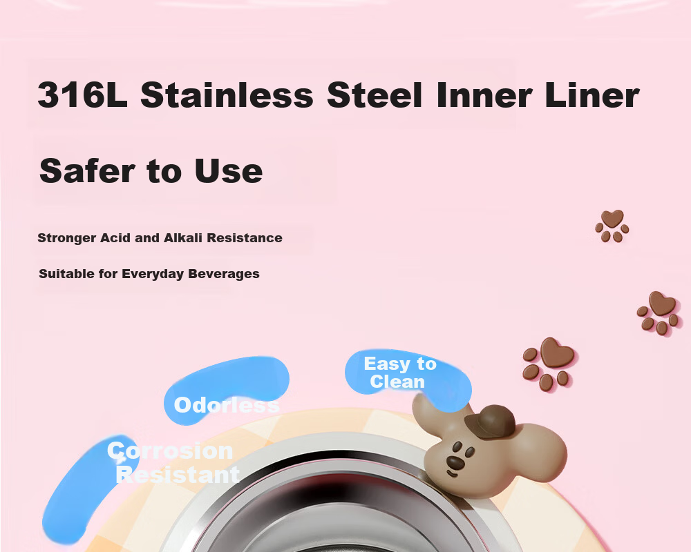 FGA Fugang Kids Insulated Water Bottle Unisex Student Cup 316L Stainless Steel Cute Sports Portable Dual Drinking Straw Cup 9