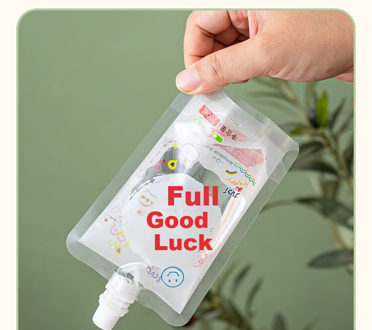 Edo Disposable Spout Bags for Soy Milk and Milk Tea, Beverage Sealing Bags, Portable Herbal Bags 300ml*30 with Free Funnel 7