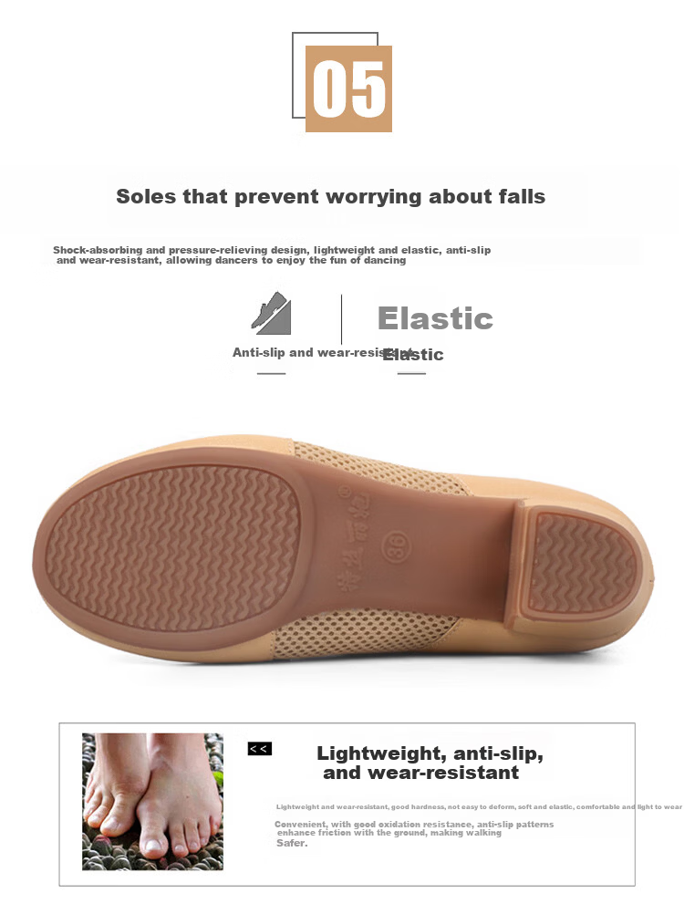 Teslita Women's Ballroom Dance Shoes Latin Dance Shoes Soft Sole Breathable Autumn New Outdoor Dance Shoes Black 9