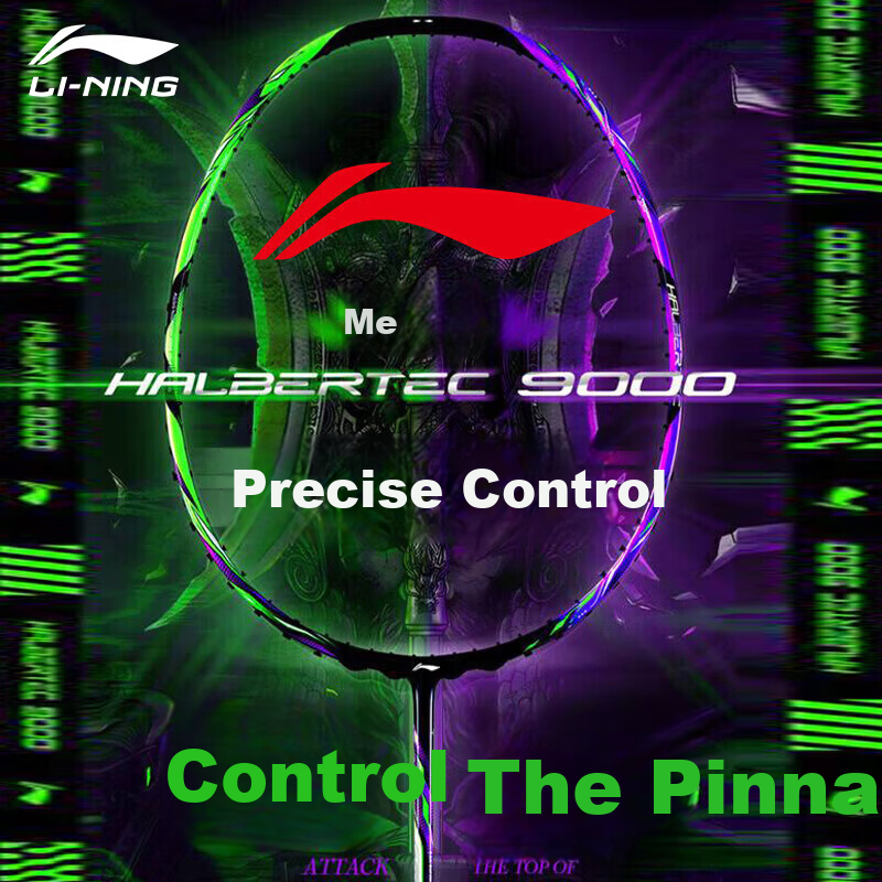 LI-NING Badminton Racket Zhanji 9000 Full Carbon High-End Professional Speed Attack Single Racket