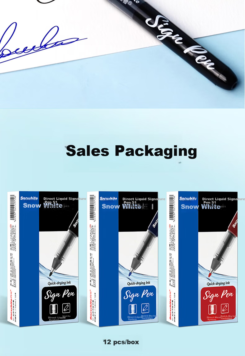 Snowhite 1.0mm Liquid Ink Gel Pen Soft Tip Black Neutral Pen Handwriting Practice High-Value Business Office Signature Liquid Ink Large Capacity Red Pen S1 Red 3-Pack 10
