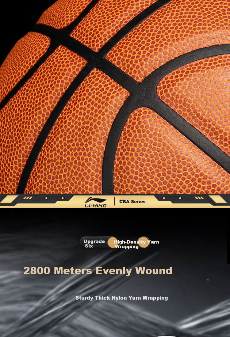 LI-NING Basketball Size 7 CBA Official Game Ball Adult Youth Indoor Outdoor Dustproof Moisture-Absorbent Standard Basketball 091-2 10