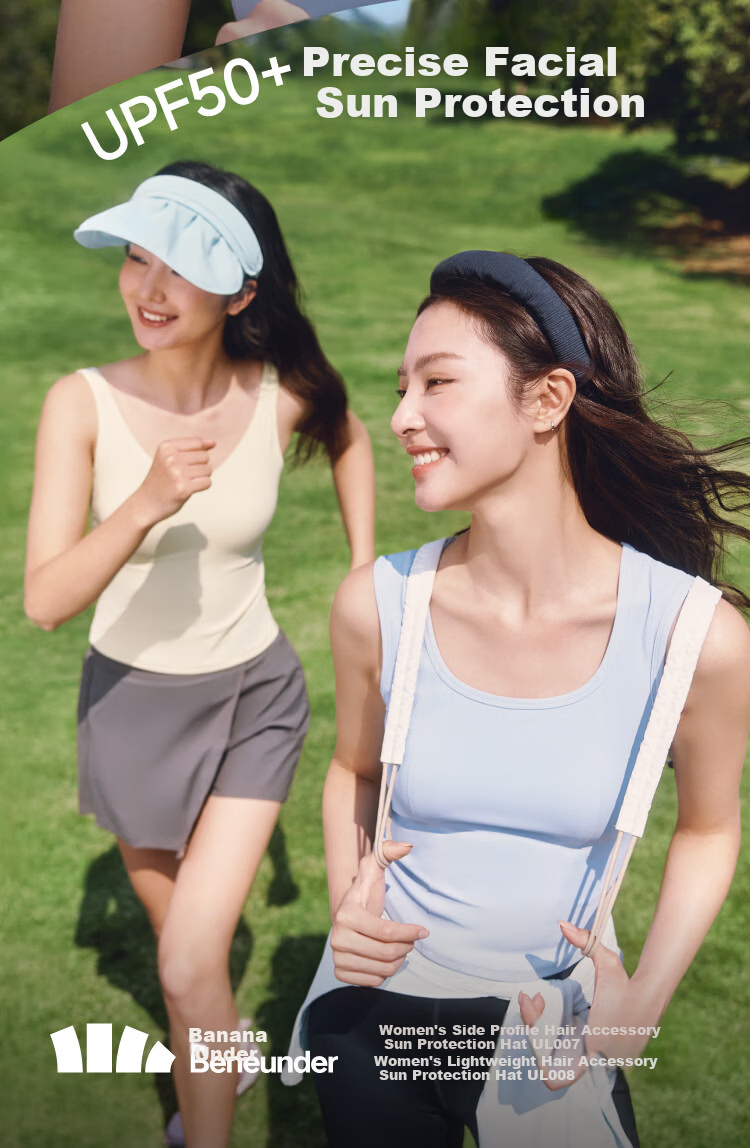 Beneunder Open-Top Sun Protection Hat for Women, Sun Visor Headband, UV Protection, Portable and Foldable 2