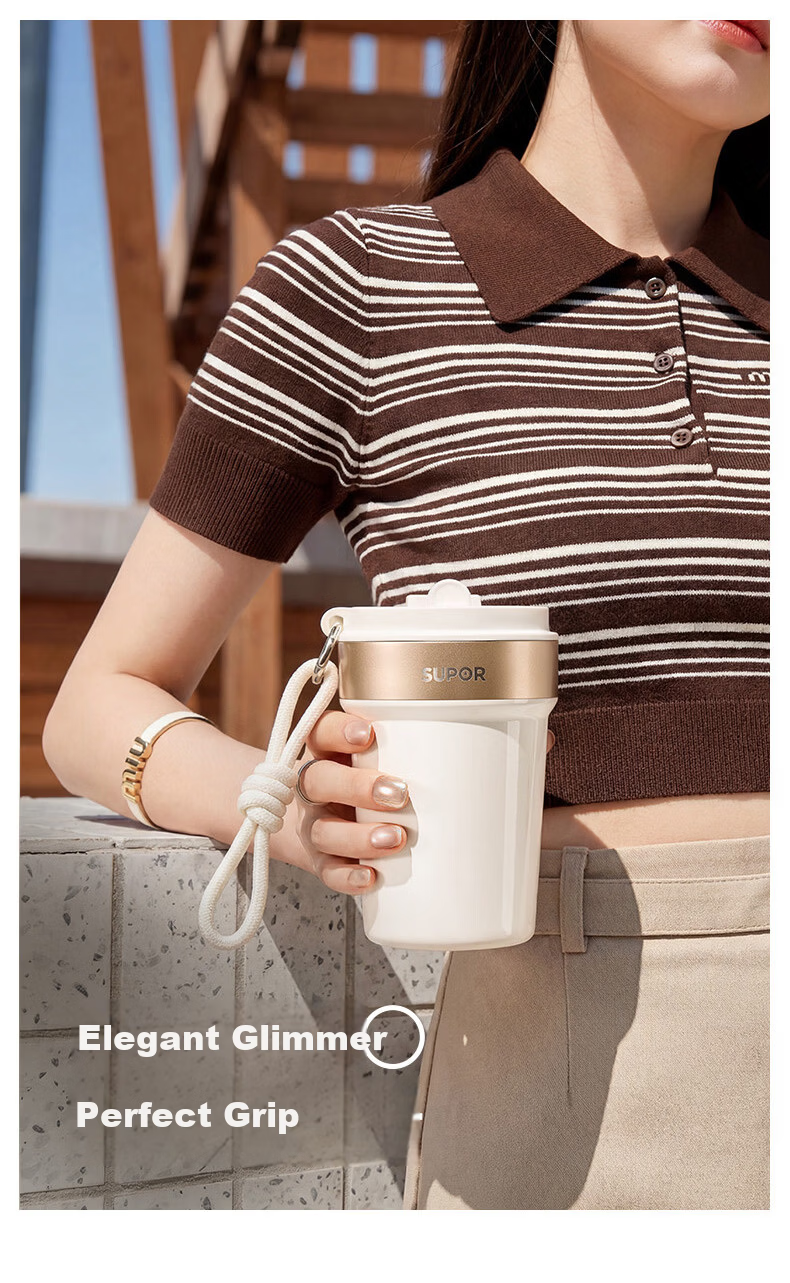 SUPOR Insulated Ceramic Lined Coffee Mug Women's Portable Car Cup High-Value Gift 12