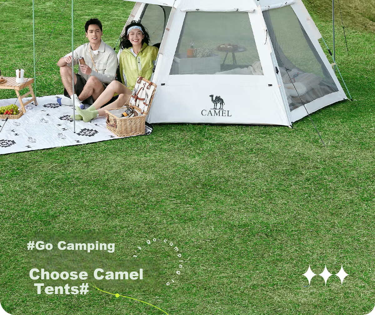 CAMEL Outdoor Hexagonal Automatic Canopy Tent Portable Park Camping Overnight Tent B151 Pearl White 2