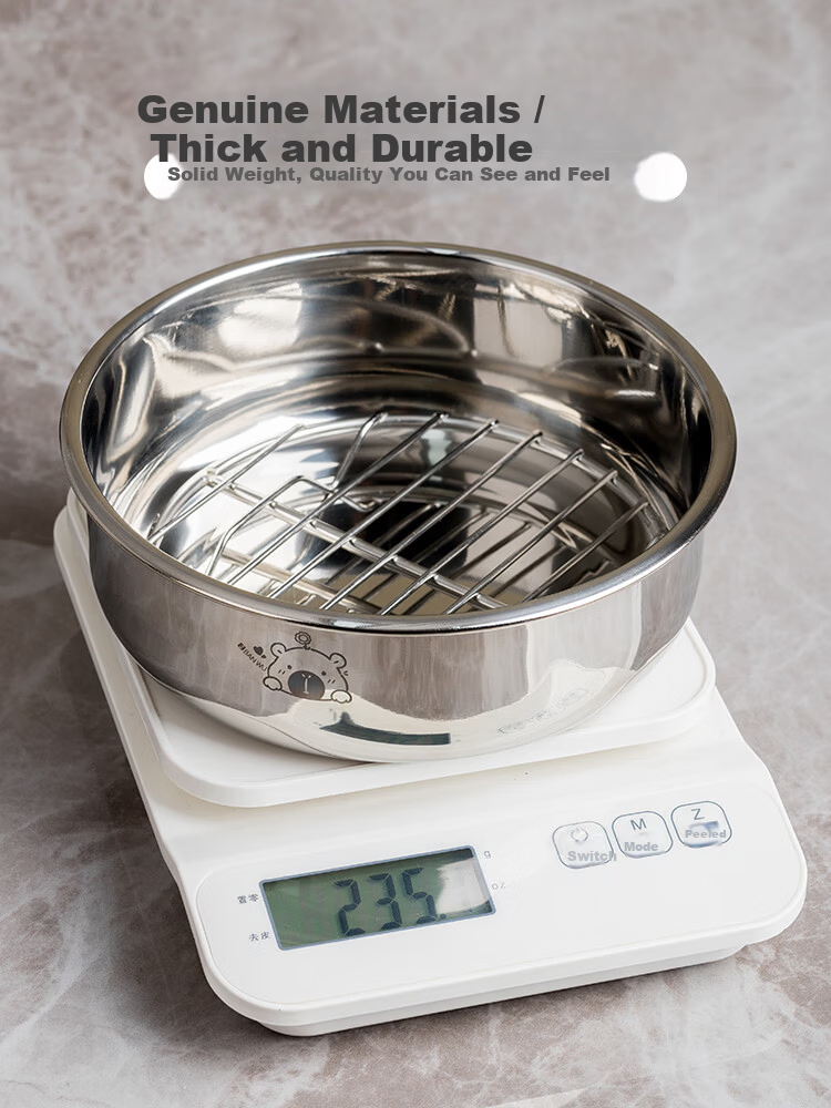 Banwu Life 304 Stainless Steel Air Fryer Baking Tray and Bowl Dedicated Reusable Oven Tray Oil Filter Tray Oil Separator Tray 7