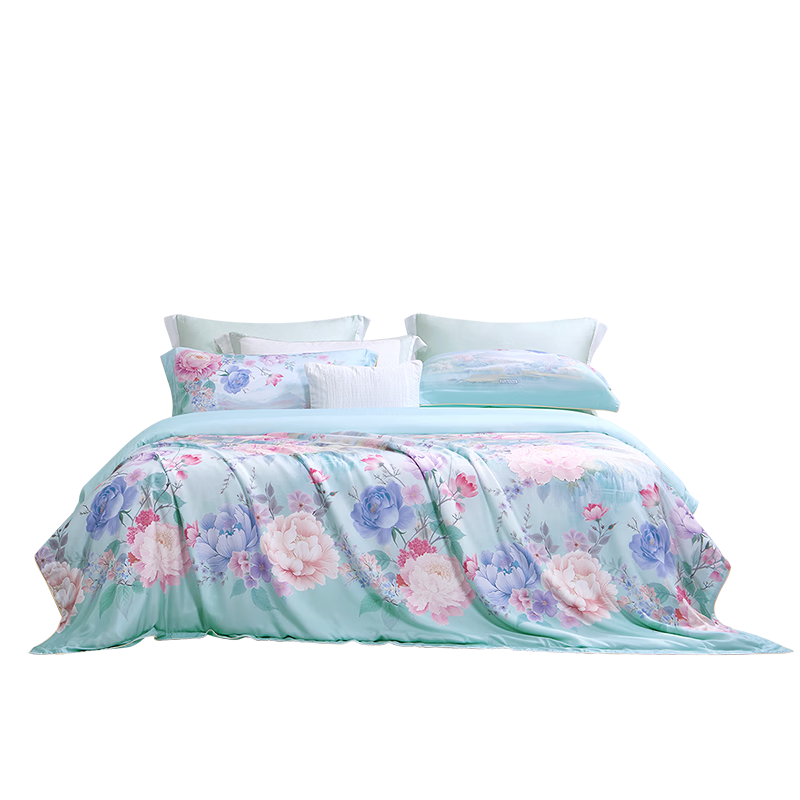 FUANNA Bedding Set 4-Piece 80s Lyocell Tencel Cooling A-Class Digital High-End Summer Bed Sheet Quilt Cover Double Extra Large 230×229cm