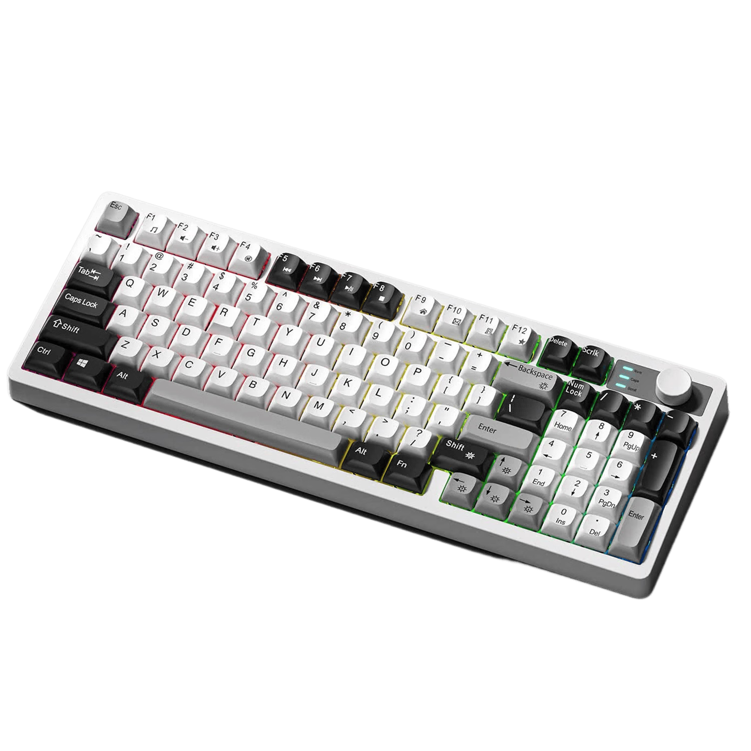 AOC K120 Wired Mechanical Feel Keyboard Gaming Office Keyboard 98-Key Layout Backlit Desktop Laptop Keyboard Coconut Gray